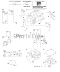 Briggs & Stratton 12Q502-0307-B1 - Briggs & Stratton Vertical Engine Camshaft, Crankshaft, Cylinder, Engine Sump, Lubrication, Piston Group