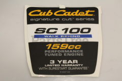MTD 777D18407 Label-Shroud  Sc 100