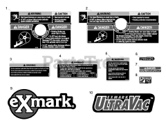 Exmark LZUV2B - Exmark Ultra Vac Twin Bagger for Lazer Z Mower (SN: 000790000 - 000849999) (2009) Decals