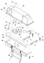 Exmark LZUV2B - Exmark Ultra Vac Twin Bagger for Lazer Z Mower (SN: 000850000 - 000919999) (2010) LZUV3B - Hood &amp; Frame Assembly