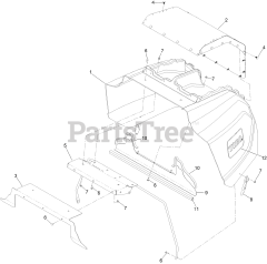 Toro 72028 (7500-D) - Toro 60" Z Master Zero-Turn Mower, Rear-Discharge Deck (SN: 416262337 - 416288793) Hood Assembly No. 135-7930
