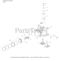 Kohler XT675-3093 - Kohler XT Series Engine, Made for John Deere, 6.75 ft-lbs, 149cc 02 CrankCase
