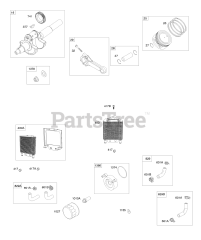 Briggs & Stratton 543277-0100-E1 - Briggs & Stratton Horizontal Engine Crankshaft, Piston/Rings/Connecting Rod, Oil Coolers
