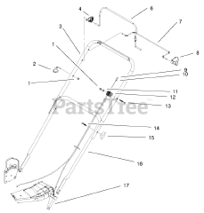 Toro 20020 (R-21 S1) - Toro 21" Recycler Walk-Behind Mower (SN: 210000001 - 210999999) (2001) Handle Assembly