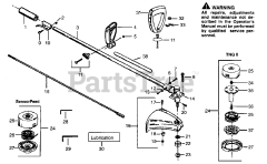 Weed Eater XT 100 - Weed Eater String Trimmer CUTTING HEAD &amp; DRIVE SHAFT ASSEMBLIES