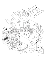 Cub Cadet LTX 1050 KW (13RF91AP056) - Cub Cadet 50" Lawn Tractor (2010 & Before) Fuel Tank, Hood &amp; Dash