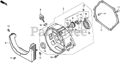 Honda EM3500X A (EA6) - Honda Generator, Made in Japan (SN: EA6-2000001 - EA6-3000000) CRANKCASE COVER