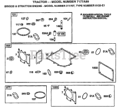 Electrolux/AYP 7177 A89 - Electrolux/AYP Lawn Tractor (1998) ENGINE-BRIGGS AND STRATTON