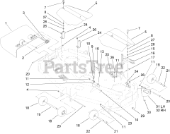Toro 30499 - Toro 52" Walk-Behind Mower, Floating Deck, Split Lever, Hydro Drive (SN: 280001001 - 280001100) (2008) DECK ASSEMBLY