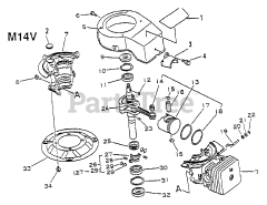 Echo M14V B2Z0 - Echo Lawn Mower Engine Engine, Fan Housing, Engine Mount