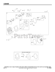 Briggs & Stratton 120412-0141-E1 - Briggs & Stratton Horizontal Engine Head/Kits/Gaskets