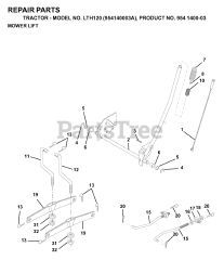 Husqvarna LTH 120 (954140003-A) - Husqvarna Lawn Tractor (1997-01) MOWER LIFT / DECK LIFT 2