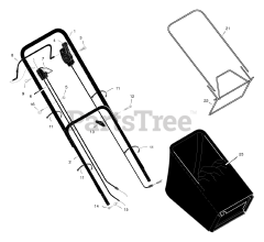 Murray 20606x50A - Murray 20" Walk-Behind Mower (1998) Handle And Bag Assembly