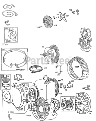 Briggs & Stratton 254422-0344-01 - Briggs & Stratton Horizontal Engine Blower Hsg,Rewind,Screens