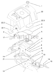 Toro 73470 (518 xi) - Toro Garden Tractor (SN: 089000001 - 089999999) (1998) Fender And Fuel System Assembly