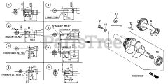 Honda GX340 K1 QXC9/A (GC05) - Honda Engine, Made in Japan (SN: GC05-3600001 - GC05-9999999) CRANKSHAFT