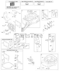 Briggs & Stratton 128H02-0684-E1 - Briggs & Stratton Vertical Engine Camshaft, Crankshaft, Cylinder, Engine Sump, Kit/Gasket, Lubrication, Piston Group, Valves