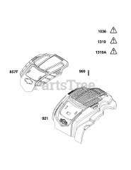 Briggs & Stratton 104M02-0108-H5 - Briggs & Stratton Vertical Engine Blower Housing Group