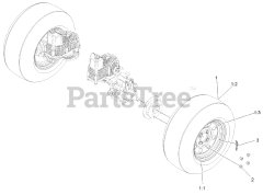 Exmark LZE751CKA524A2 - Exmark 52" Lazer Z E-Series Zero-Turn Mower, Kawasaki FX (SN: 404314159 - 406294344) (Rev B) (2019) Rear Wheel Assembly