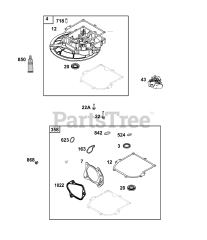Briggs & Stratton 93J02-0175-F1 - Briggs & Stratton Vertical Engine Crankcase Cover/Sump Group