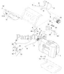 Exmark VTS691CKA48400 - Exmark 48" Vantage S-Series Stand-On Mower, Kawasaki FX691V (SN: 315000000 - 315999999) (2015) Fuel Tank Mounting Assembly