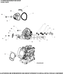 Kohler CH260-0011 - Kohler Command PRO Engine, Basic Version, 6hp, 4.5kW Cylinder Head/Breather Group CH260-0011