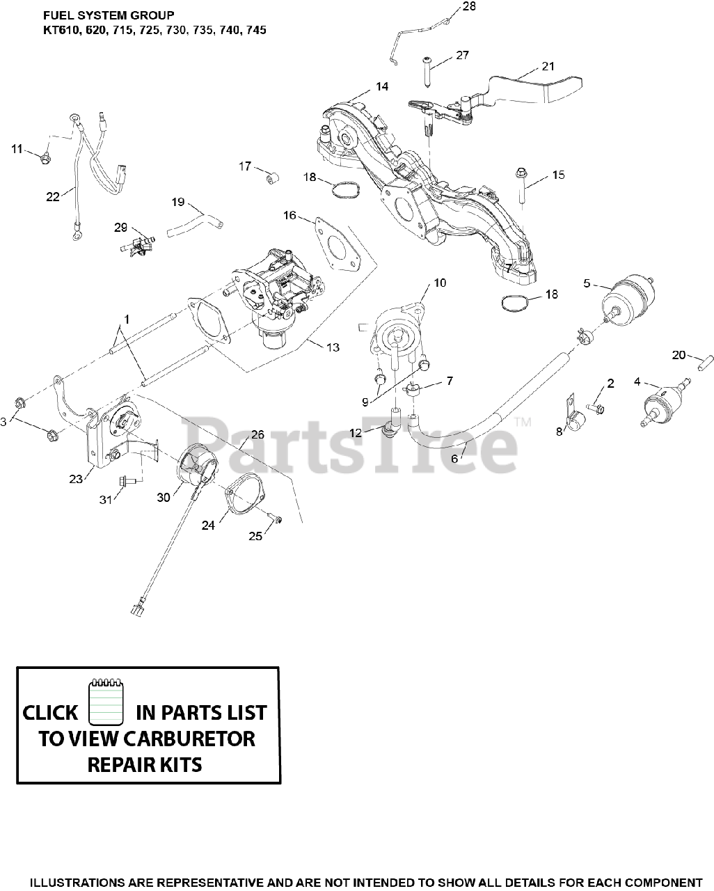 Kohler KT7303025 Kohler 7000 Series Engine, Made for Dixie Chopper, 23hp, 17.2kW Fuel System