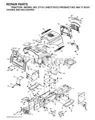 Husqvarna CT 151 (954170207-C) - Husqvarna Lawn Tractor (2004-06) CHASSIS &amp; ENCLOSURES