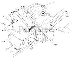 Toro 72042 (264-6) - Toro Yard Tractor (SN: 069000001 - 069999999) (1996) Fuel Tank And Hydro Reservoir