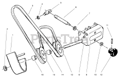 Toro 78350 - Toro 42" Rear-Discharge Mower Deck for 300 Series GT Tractors (SN: 230000001 - 230999999) (2003) Deck Drive Belt Attachment
