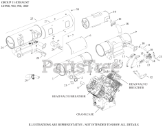 Kohler CH960-2005 - Kohler Command PRO Engine, Basic Version, 36hp, 999cc 11 Exhaust