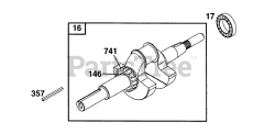 Briggs & Stratton 254422-1572-01 - Briggs & Stratton Horizontal Engine Crankshaft