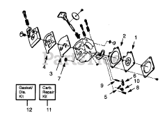 Poulan Pro PP 115 - Poulan Pro String Trimmer CARBURETORS WT-245 &amp; WT-299 BREAKDOWN