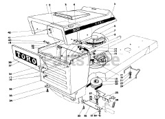Toro 57017 - Toro 25" Lawn Tractor (SN: 003000001 - 003999999) (1973) Hood And Engine Assembly