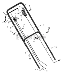 Scotts 20645x8B - Scotts 20" Walk-Behind Mower (1997) Handle Assembly