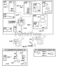 Briggs & Stratton 117432-0236-E2 - Briggs & Stratton Horizontal Engine Carburetor, Gasket Set - Carburetor, Kit - Carburetor Overhaul