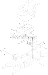 Toro 74741 (SS 5425) - Toro 54" TimeCutter Zero-Turn Mower (SN: 316000001 - 316999999) (2016) Seat Assembly