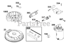 Briggs & Stratton 44C877-0009-B5 - Briggs & Stratton Vertical Engine Flywheel, Ignition, and Starter Group
