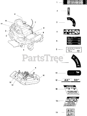 Snapper ZT 18441 KHC (5900608) - Snapper 44" Zero-Turn Mower, 18hp Export Decals Group - Safety &amp; Common