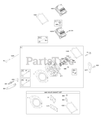 Briggs & Stratton 473177-0100-E1 - Briggs & Stratton Horizontal Engine Cylinder Head, Valve Gasket Set, Valve Covers