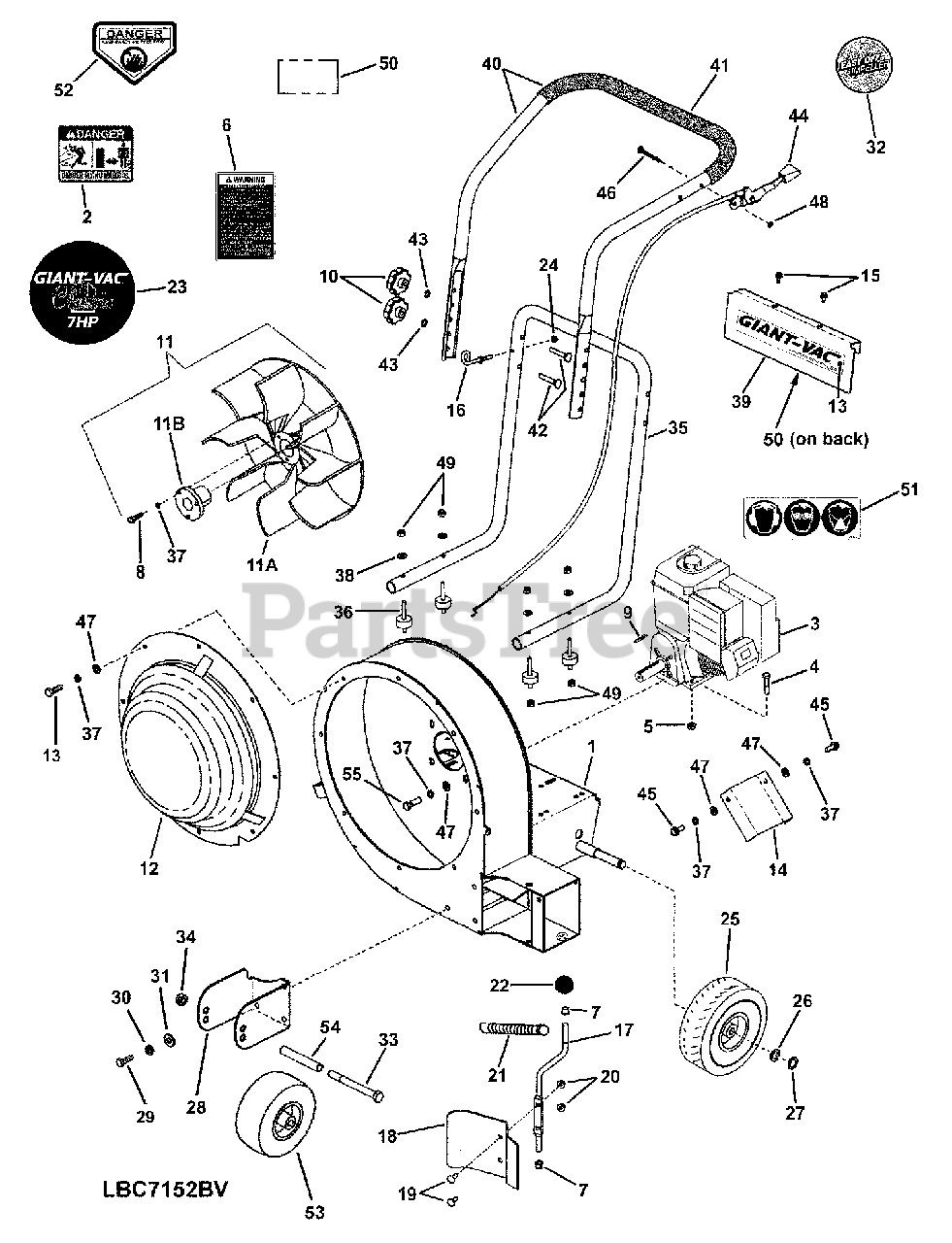 GiantVac LBC7152BV (7085915) GiantVac 15" Classic Leaf Blower, 7hp