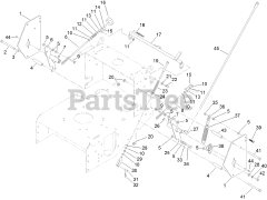Toro 30938 - Toro 48" Walk-Behind Mower, Fixed Deck, Pistol Grip, Hydro Drive (SN: 314000001 - 314999999) (2014) LOWER CONTROL ASSEMBLY