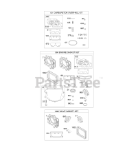 Briggs & Stratton 44T977-0013-G1 - Briggs & Stratton Vertical Engine Engine/Valve Gasket Set, Carburetor Overhaul Kit