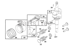 Briggs & Stratton 122802-0410-XX - Briggs & Stratton Vertical Engine Crankshaft, Piston Group