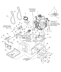 Murray 1695542 - Murray 29" Snow Thrower, 14.5hp (2008) Engine and Frame Group - Steerable