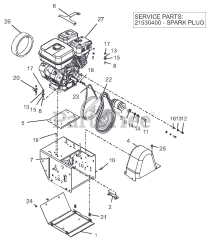 Ariens 926057 - Ariens 36" Power Brush, Subaru (SN: 000101 - 054999) Engine And Frame