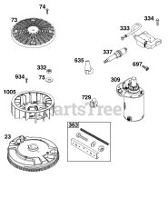 Briggs & Stratton 44N677-0061-G1 - Briggs & Stratton Vertical Engine Flywheel, Ignition, and Starter Group