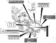 Gravely 890018 - Gravely 60" Deck for Pro-Master 320XDZ Mower (SN: 000101 - 000260)