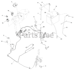 Exmark LZE751CKA524A2 - Exmark 52" Lazer Z E-Series Zero-Turn Mower, Kawasaki FX (SN: 404314159 - 406294344) (Rev B) (2019) Electrical Assembly