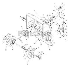 Yard-Man 31AE553F401 - Yard-Man Snow Thrower (1999) Housing And Spiral Assembly